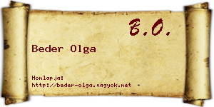 Beder Olga névjegykártya